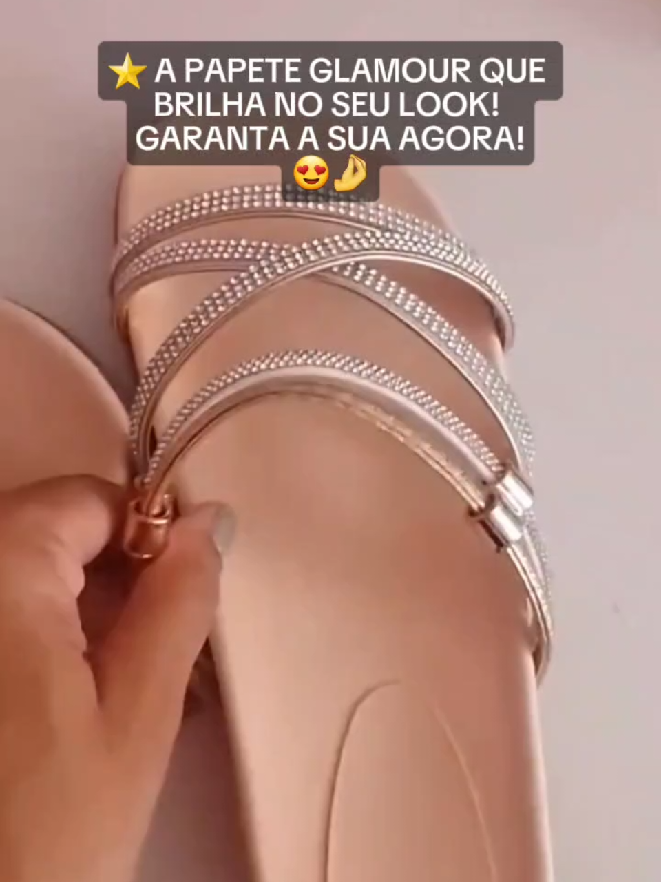 Sandália Papete Feminina Strass Sandália Strass Birken Com Brilho Super Confortável Papete Glamour #papete #achadinhosdashopee #sandaliapapete #fy #fyp 