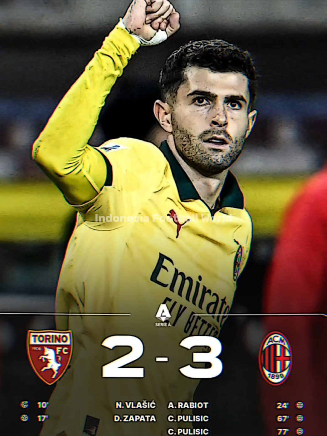 Kemenangan dramatis AC Milan atas Torino dengan skor 3-2 dalam lanjutan Serie A. Aksi memukau dari Christian Pulisic yang mencetak dua gol penting di babak kedua (menit 67 dan 77), serta gol pembuka dari Adrien Rabiot (menit 24). AC Milan tampil solid untuk mengamankan tiga poin. #acmilan #seriea #italia #footballtiktok #masukberanda 