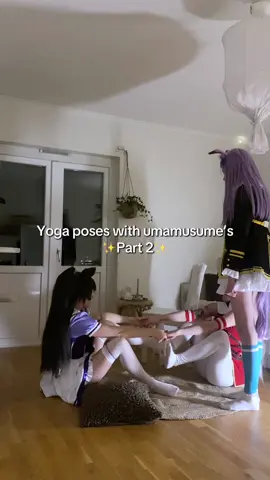 Part 2 | we were supposed to do cute poses but ended up doing yoga 😮‍💨 @˚ʚ♡ɞ˚ Momo ˚ʚ♡ɞ˚  #umamusume #umamusumecosplay #cosplaygirls #yoga #umamusumedit 