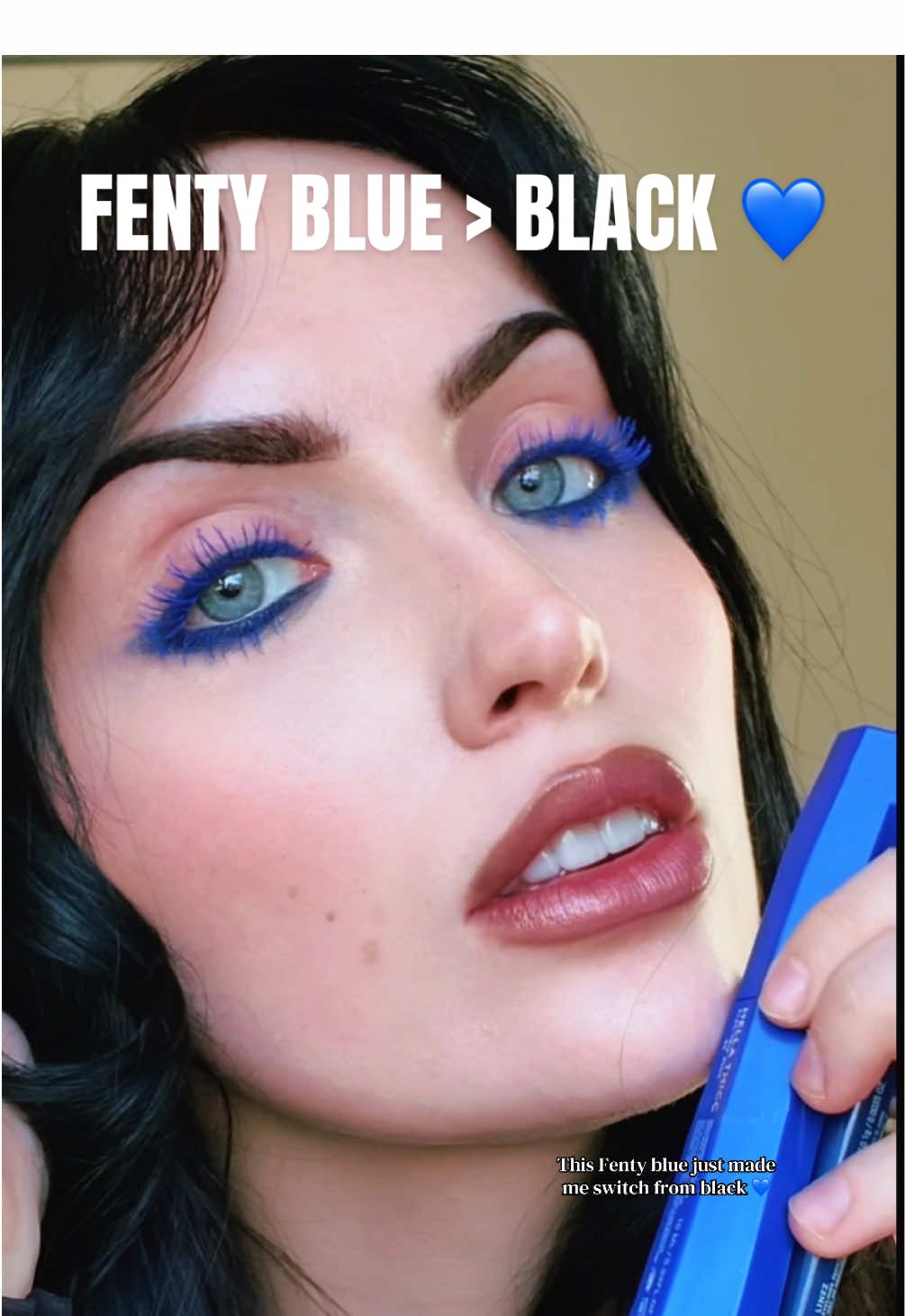 @Fenty Beauty This Fenty blue just made me officially switch from black 💙 The mascara + liner combo is unreal in real life — and the bundle is on sale right now AND you get an eyeshadow stick included 👀✨ Linked for anyone who’s been wanting to try it. #FentyBeauty #BlueMascara #MakeupTok #BeautyFinds #tiktokshopcreatorpicks 
