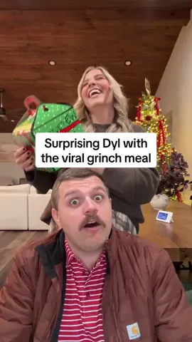 Not him turning into the grinch 🤣 #shelbanddyl #surprise #grinch #couples #relationships 