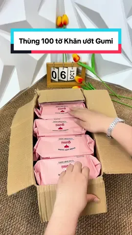 Thùng 100 tờ Khăn ướt Gumi #khanuotgumi  #Cindythuytichcuc  