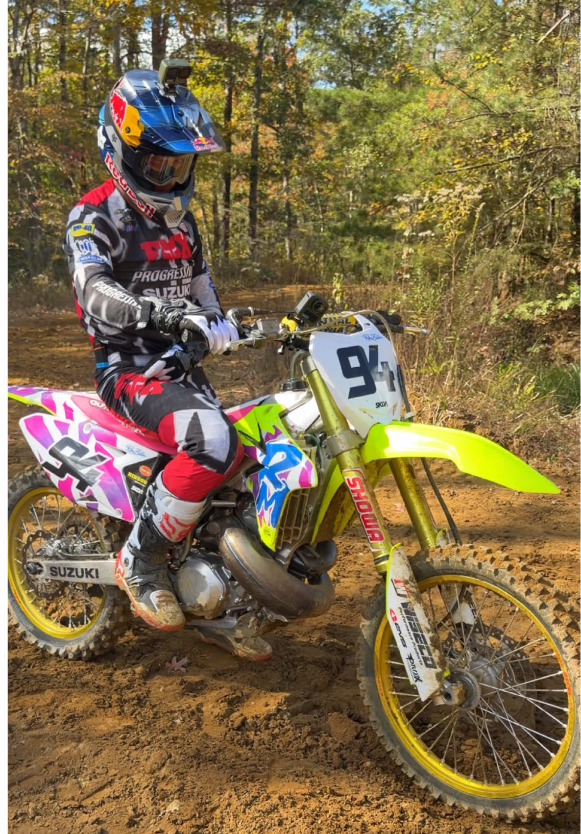 Dropping tomorrow on my YouTube 🔥 We take ERA’s to Pastranaland, and fire up the legendary RMZilla 500. Ken Roczen vs Travis Pastrana vs me throwing down for the best lap time. @Red Bull Motorsports @Red Bull #2stroke #RMZilla #RM500 