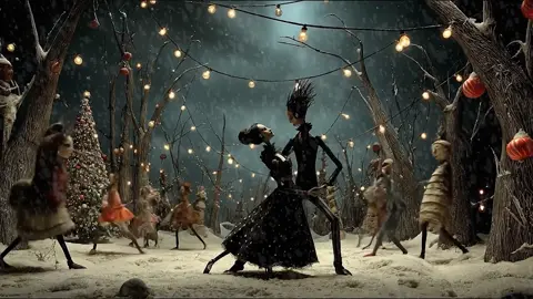Another #Christmas animation I made this weekend. This one is a nod to Tim Burton. I didn’t use Tim Burton in the prompt, I used 8 very different images and a descriptive prompt asking for a dark Christmas theme and these were the images I got. The song is called Oh, The Silver, Silent Night. I wanted it to have a magical feel to it, a little dark but not too dark. It came out well. It’s on my Bandcamp if anyone is interested. Images made with Midjourney and animated using #VEO3. Song made with @Suno  #ai #aiart #fyp 