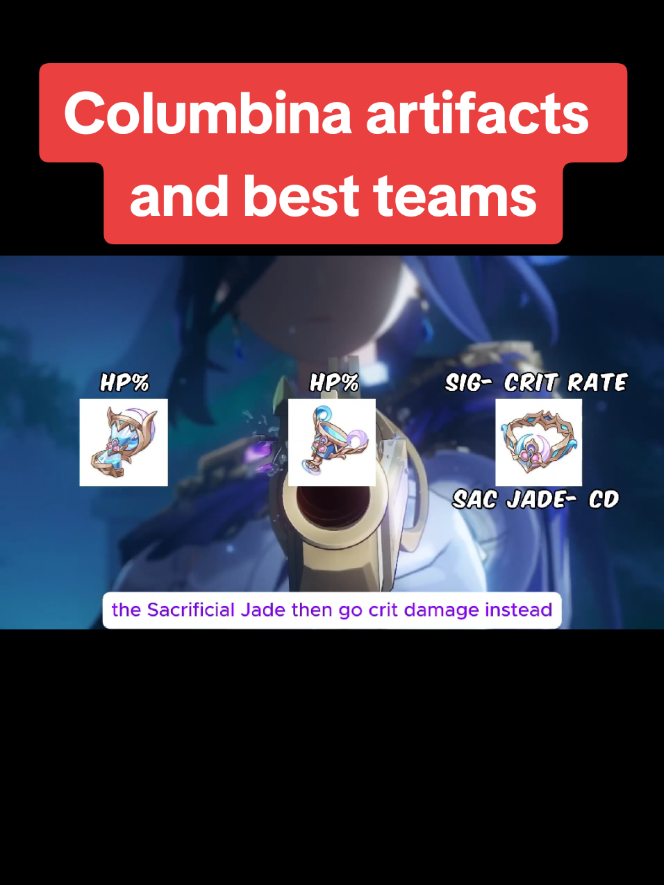 Columbina Artifact and best teams #genshin #Genshinlmpact #durin #columbina #columbinagenshinimpact 