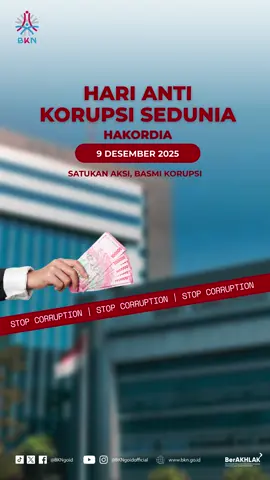 Mari kita jadikan peringatan Hari Anti Korupsi Sedunia (HARKODIA)  sebagai pengingat sekaligus meneguhkan kembali komitmen bahwa ASN yang berintegritas adalah kunci negara yang kuat. #HARKODIA2025