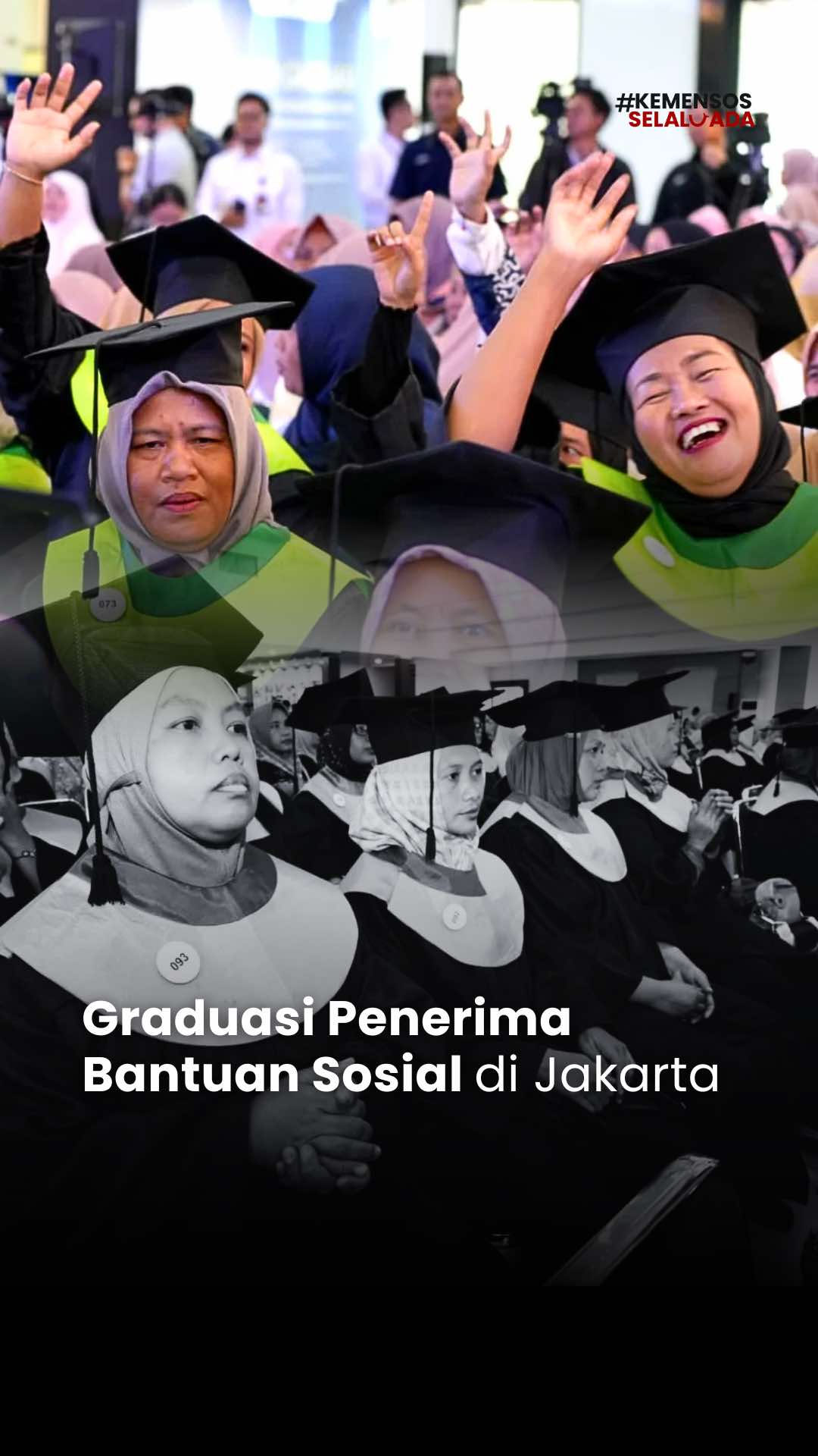 Menteri Koordinator Pemberdayaan Masyarakat Muhaimin Iskandar (Cak Imin), bersama Menteri Sosial Saifullah Yusuf (Gus Ipul) dan Wakil Menteri Sosial Agus Jabo Priyono, menggraduasi Keluarga Penerima Manfaat Program Keluarga Harapan dan Sembako di Aula Pusdiklatbangprof, Jakarta (8/12). Graduasi ini menandai perubahan paradigma dari bantuan sosial menuju pemberdayaan. Sebanyak 133 KPM naik ke panggung mengenakan toga, dan tali toga mereka dipindahkan dari kiri ke kanan sebagai tanda bahwa mereka resmi naik kelas. Simak selengkapnya di video berikut.