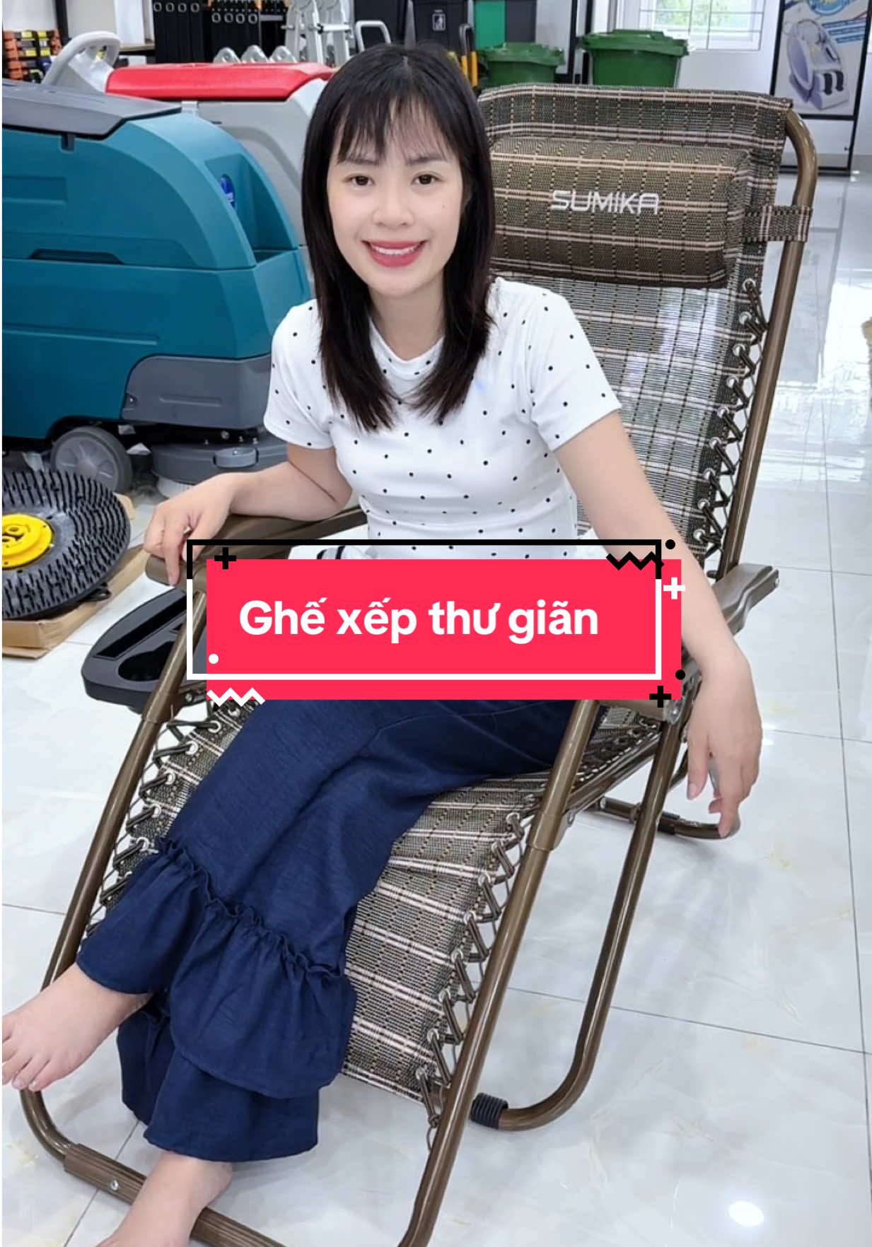 Ghế xếp thư giãn gấp gọn tiện lợi. #ghexepgapgon #ghexepthugian #sumika 