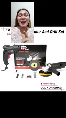 JLD TOOL 380w hand drill 10MM chuck and 480w angle grinder set 11000RPM with accessories. grabe ang ganda nito kaya order na. #handdrill #anglegrinder #drill #jldtools #fyp 