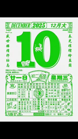 25年12月10日｜星期三#日历解读 #生活指南 #老黄历 