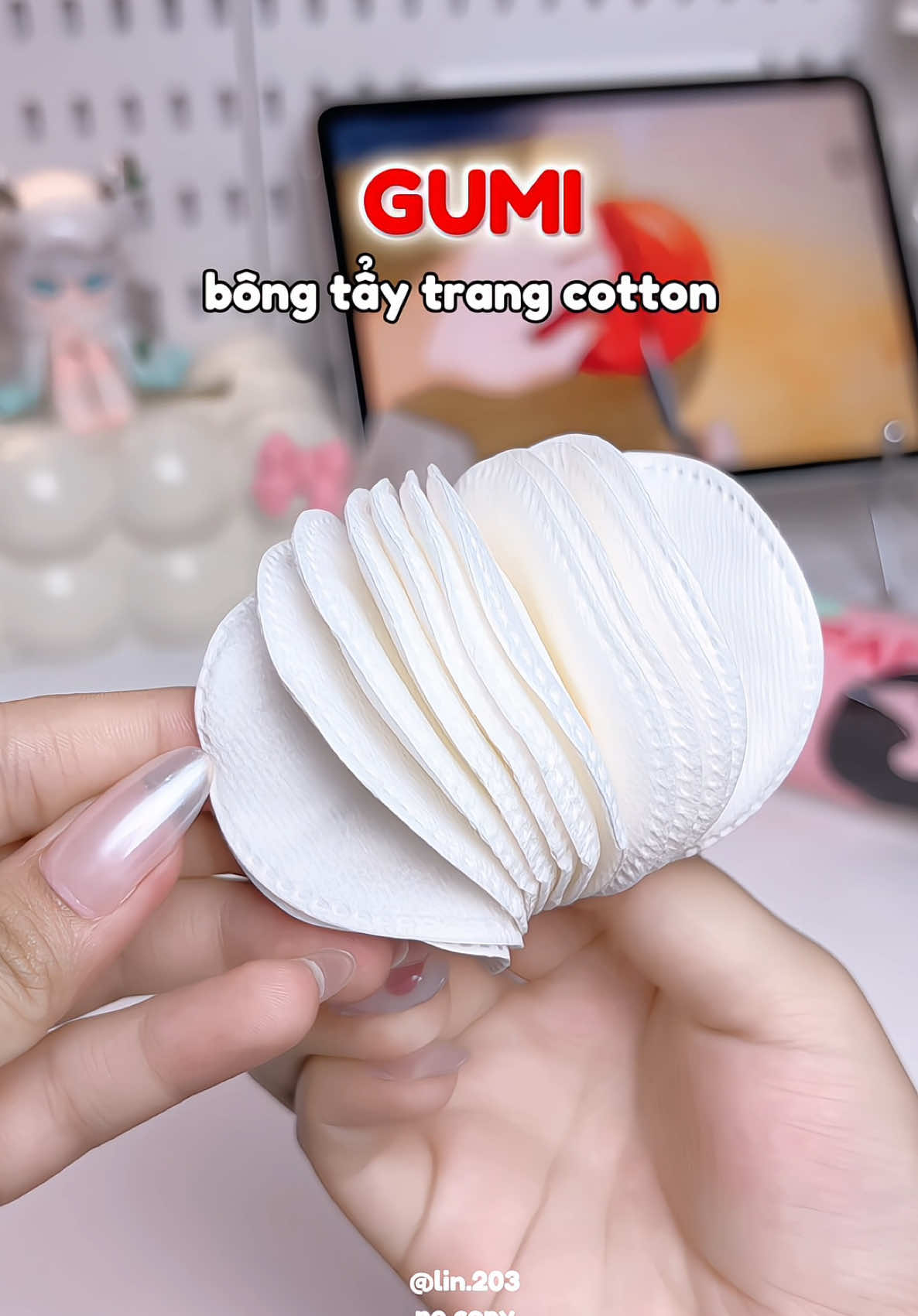 Bông tẩy trang GuMi dày dặn mềm mịn tẩy sạch lớp trang điểm ưng lắm 💞#bongtaytrang #gumi #bongtaytranggumi #skincare #reviewlamdep 