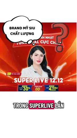 MỘT BRAND MỸ SIU CHẤT LƯỢNG SẼ CÓ TRONG SUPERLIVE lần này của cô @Ha Linh Official mấy bà biết chưa nè? #byebyeblemish #vohalinh #halinhofficial #superlive 