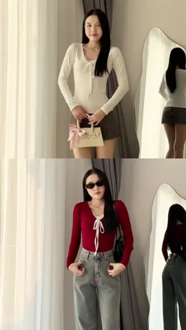 Áo thun phối ren dài tay #giveme #thuhoai131220 #outfit #review 