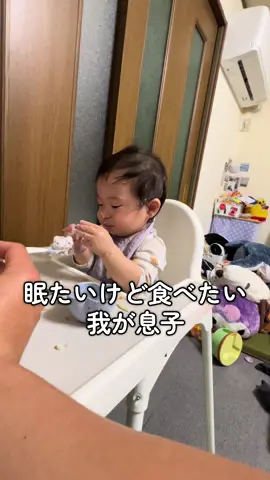 眠たいけど食べたい我が息子 もうお口に運ぶのさえ困難級の眠たさやったんやね #赤ちゃんのいる暮らし #赤ちゃん #赤ちゃんのいる生活 #赤ちゃん動画 #育児記録 