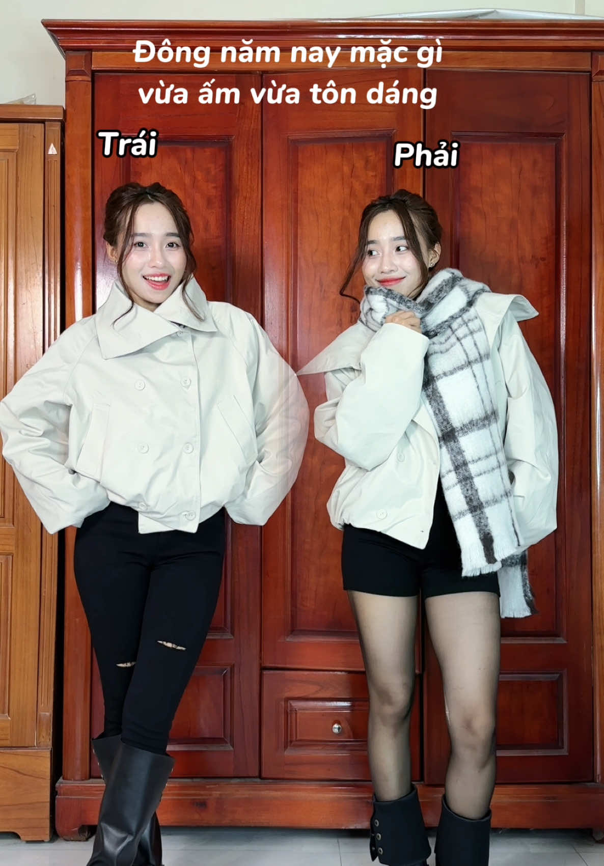 Tham khảo 2 cách mix áo khoác nè #thanhtenten #myoutfit #OOTD #phoidoxinh #nvnm 