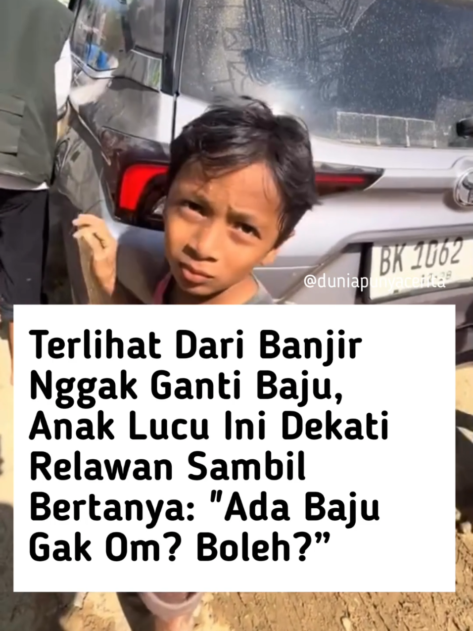 Ya Allah dek, dalam bencana aja masih sopan kamu mintanya 🥹 source 🎬: r.chan17__ 