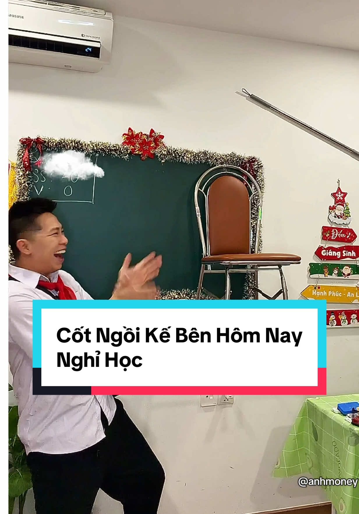 Khi tôi nghe tin cốt ngồi kế bên hôm nay nghỉ học kiểu :)) - Trend chà dính bút lên tường #anhmoney #giaitri #hocsinh #tiktokgiaitri #anhmoneyvlog 