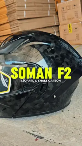 หมวกกันน็อคยกคาง SOMAN F2 ลาย LEOPARD CARBON และ SNAKE CARBON