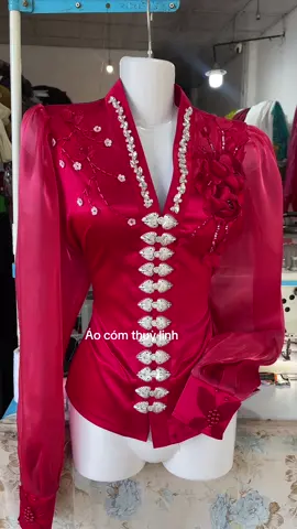 Áo cóm đỏ xinh#aocomditiec #aocomcodau #aocomdantocthai #áocomthuylinh 