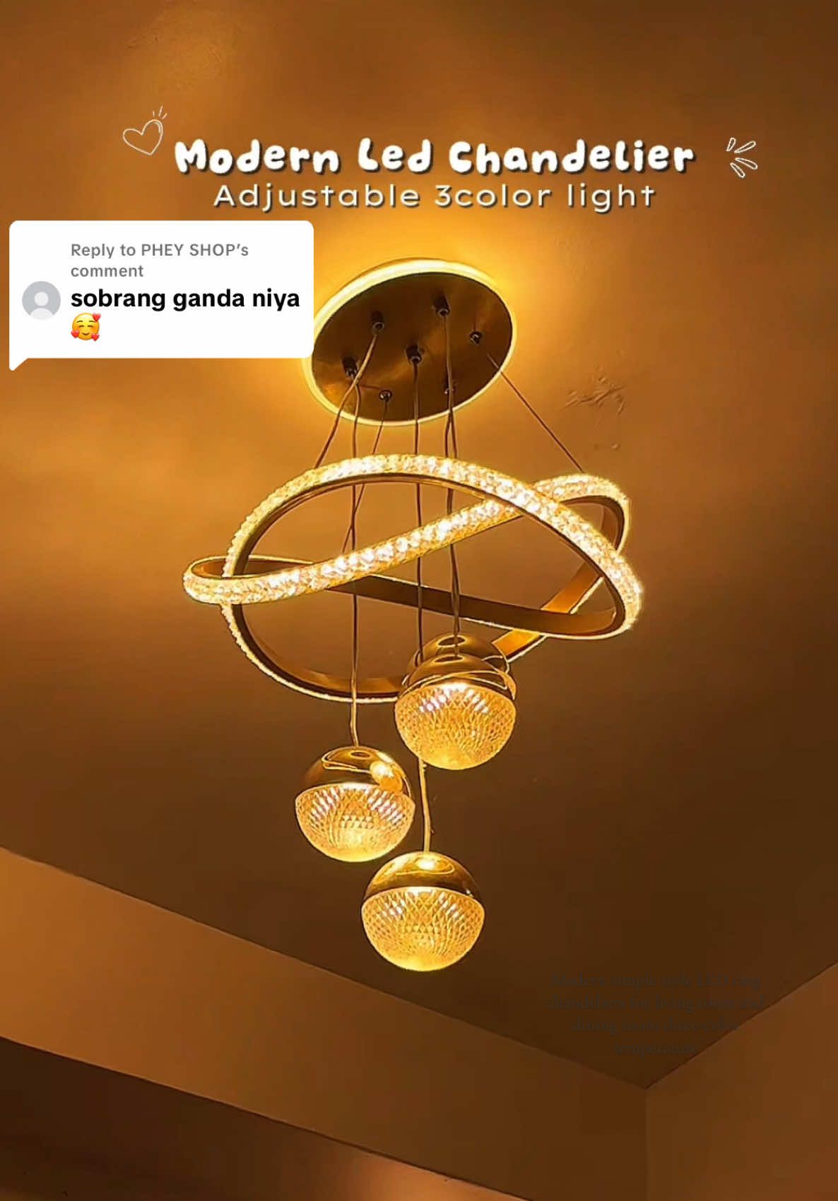 Replying to @PHEY SHOP  Modern simple style LED ring chandeliers for living room and dining room three-color temperature Nordic #modernchandelier #chandelier #nordicchandelier #modernlighting 