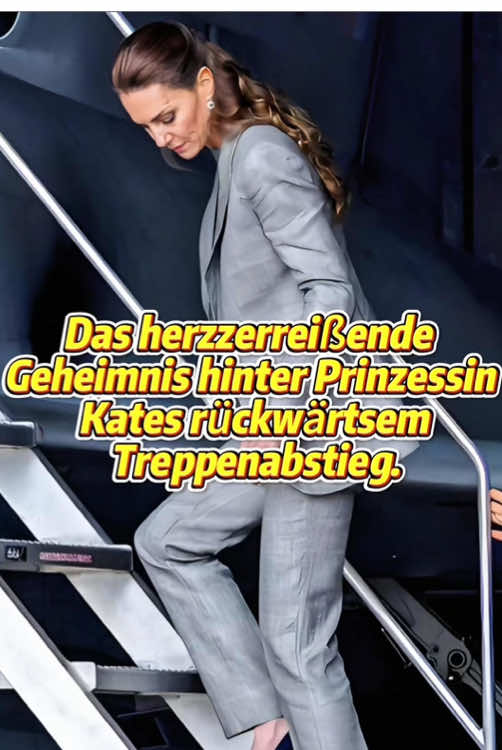 Prinzessin Kate stieg rückwärts die Treppe hinunter, hinter der ein herzzerreißendes Geheimnis verborgen war.#fyp #fy #foryou #tik_tok #foryoupage❤️❤️ #royal #viral #celebrity #kate #meghan 