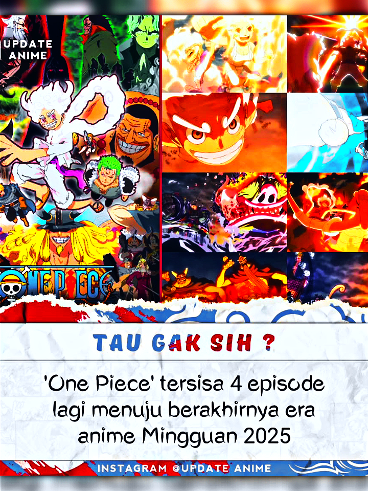 One piece tersisa 4episode lagi menuju berakhirnya era anime #informations #anime #onepieceedit  #fyp #foryou