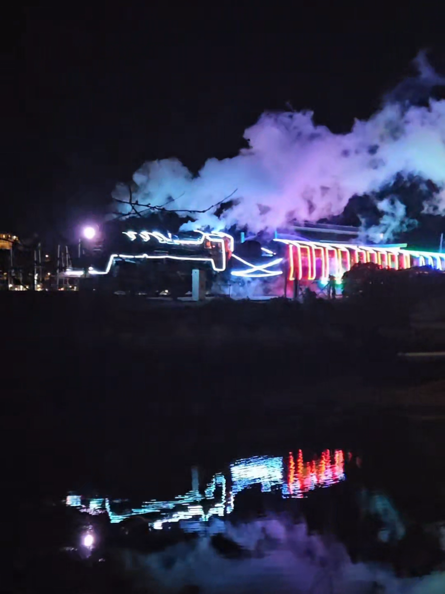 Christmas train of lights ✨️ 🎅 #dartmouth #polarexpress #steamtrain #christmas #trainoflights @Dartmouth Steam Railway 