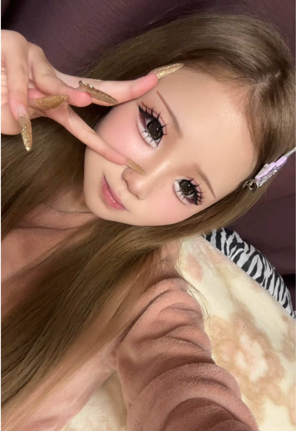 髪の毛もメイクも変えたけどどお⁉️😽#兵庫 #中2 #fyp #おすすめにのりたい #パジャマ 