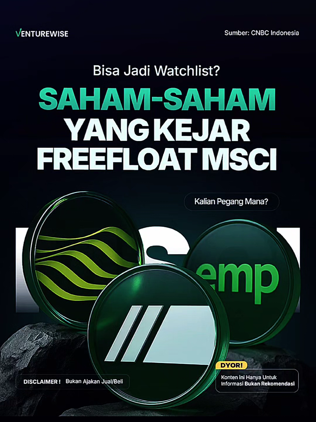 🔍 Ada yang Lagi Ngejar MSCI Lagi Nggak, Sih? Isu persiapan masuk MSCI kembali mencuat. Beberapa perusahaan besar disebut sedang berbenah diri untuk memenuhi kriteria likuiditas dan kapitalisasi pasar. 📊 Sumber: venturewise.id & cnbc #MSCI2025 #PasarSaham #GlobalIndex #KorporasiIndonesia #InvestasiInstitusi 