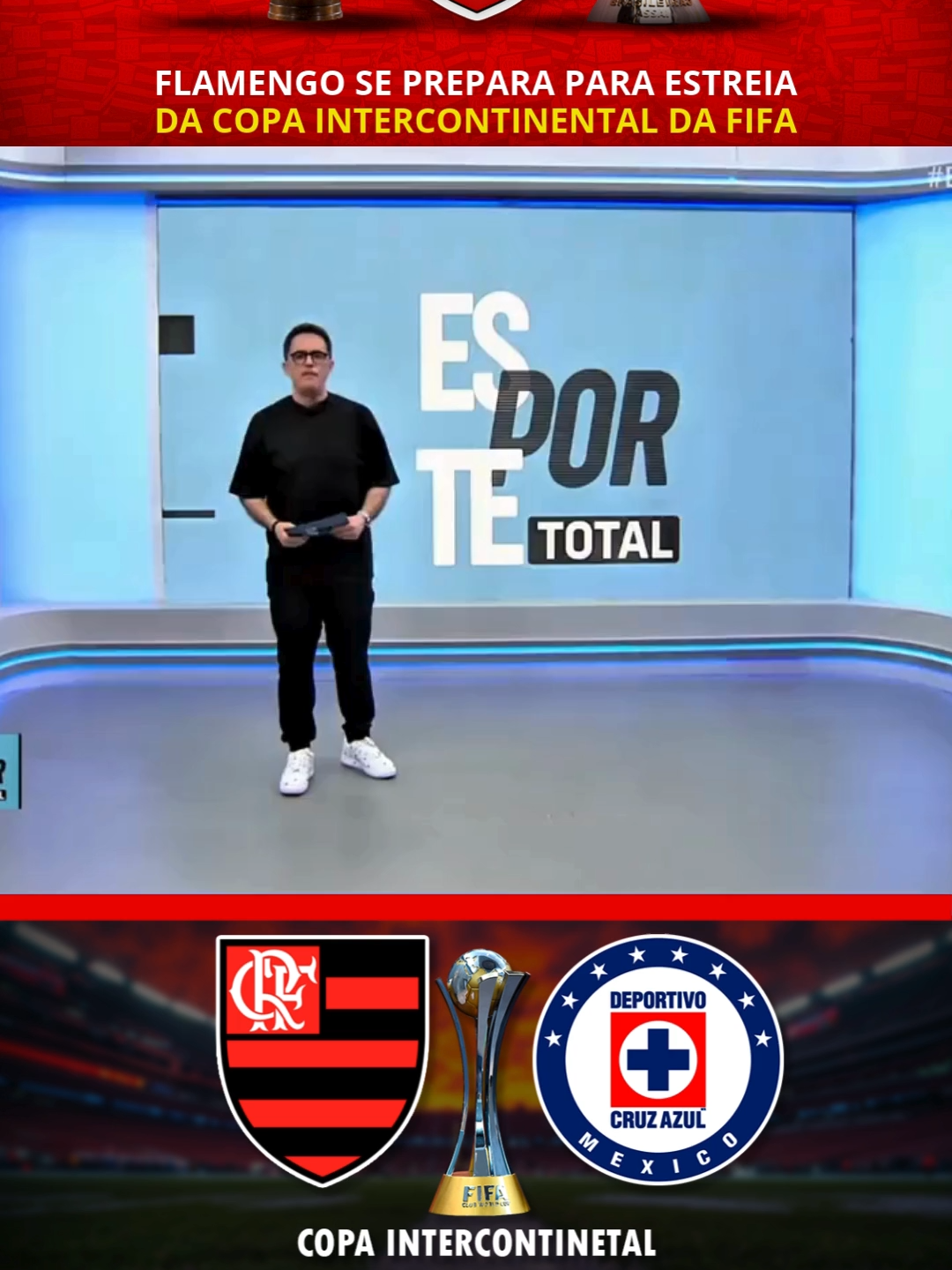 ESPORTE TOTAL | Flamengo está pronto para estreia contra o Cruz Azul pelo intercontinental da Fifa. Segue nossa página para mais notícias do Mengão. #flamengo #Mengao #fypシ゚ #funny #brasileirao #futebol #Intercontinental