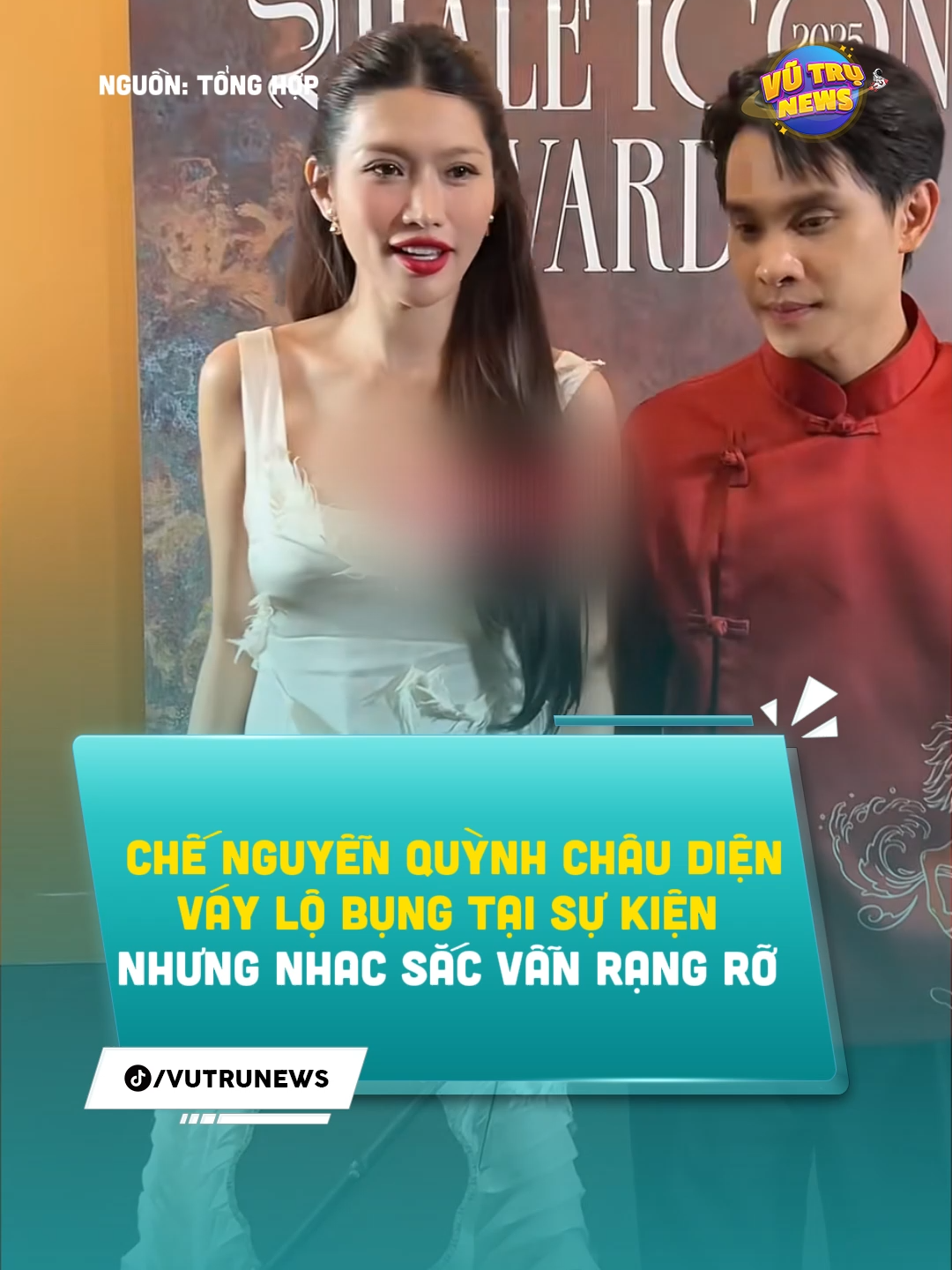 Chế nguyễn quỳnh châu diện váy lộ bụng tại sự kiện nhưng nhan sắc vẫn rạng rỡ #vutrunews #chenguyenquynhchau #ahau #damcuoi #mebimsua #news #viral #xahoi #tiktok #showbiz #vbiz