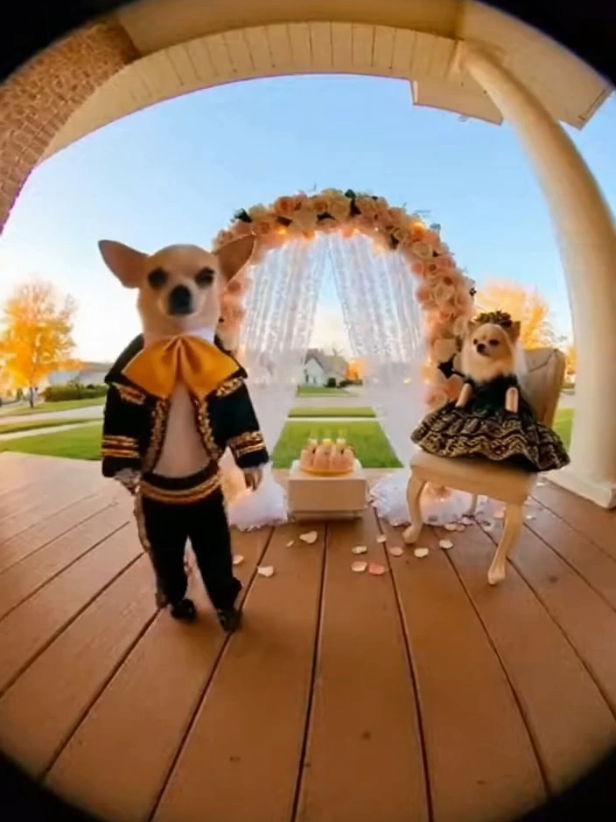 Dog Wedding Dance 😂😍 #dogdance #chihuahua #weddingday #trending #sora 