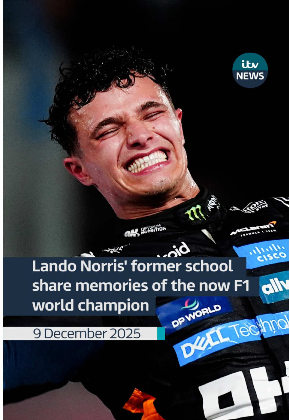 A former teacher of new Formula One world champion Lando Norris has spoken of his joy of seeing an ex-student reach the pinnacle of his career. Norris sealed his maiden F1 title after finishing third for McLaren in the Abu Dhabi Grand Prix to become the 11th Briton to win the motor racing crown. The 26-year-old, who was born in Bristol and raised in Glastonbury by an English father and Belgian mother, began competitive karting aged eight. #itvnews