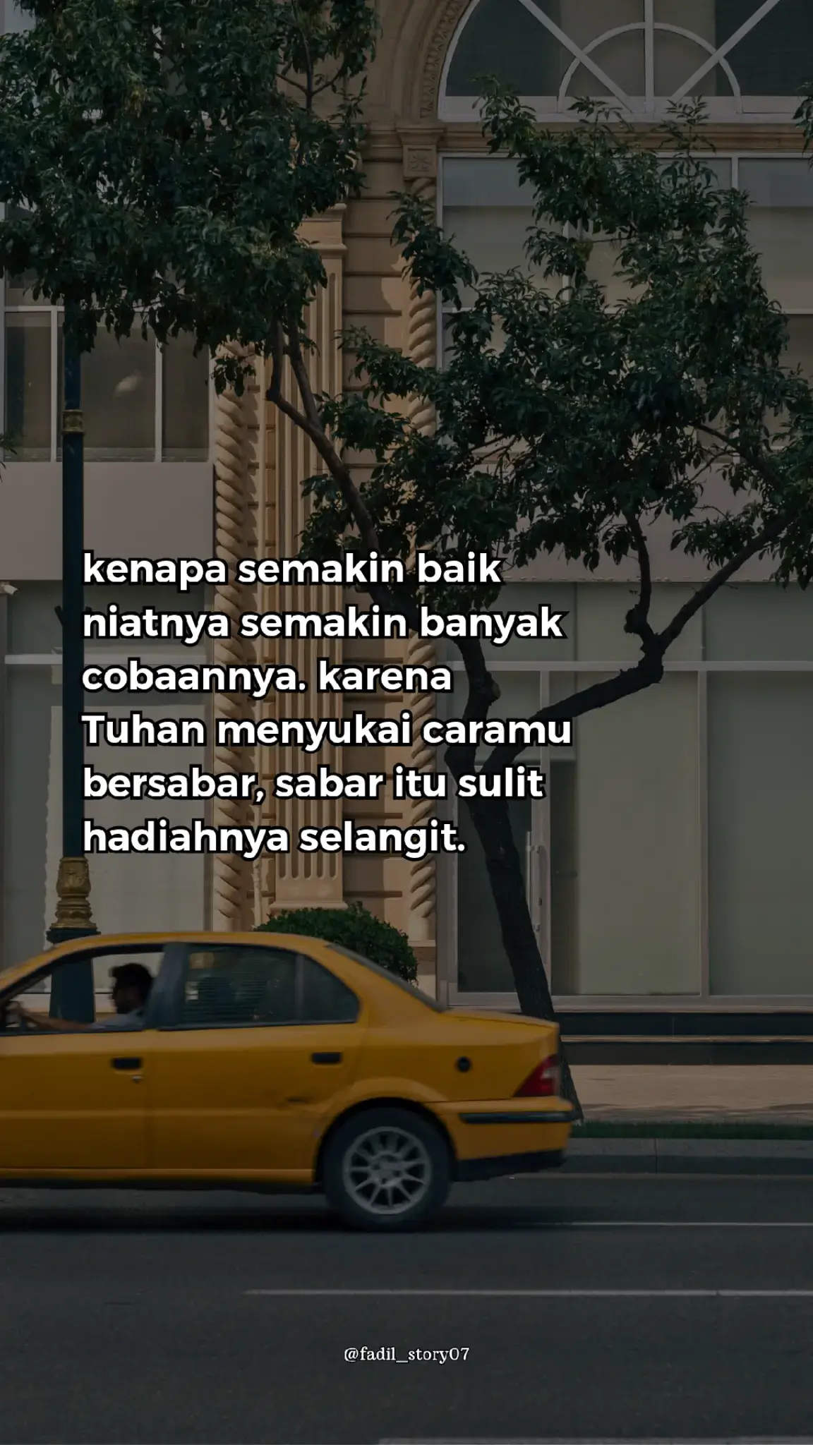 Kenapa semakin baik niatnya semakin banyak cobaannya? karena Tuhan menyukai caramu bersabar, sabar itu sulit hadiahnya selangit. #quotes #katakata #motivation #fyp 