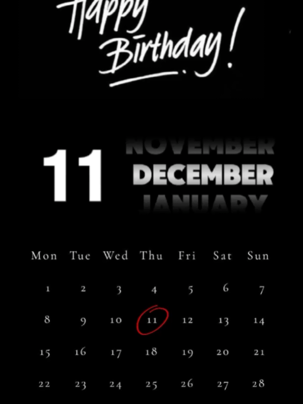#CapCut HBD 11 DECEMBER #fyp #foryou #december #birthday #capcutpioneer #pioneertemplate 