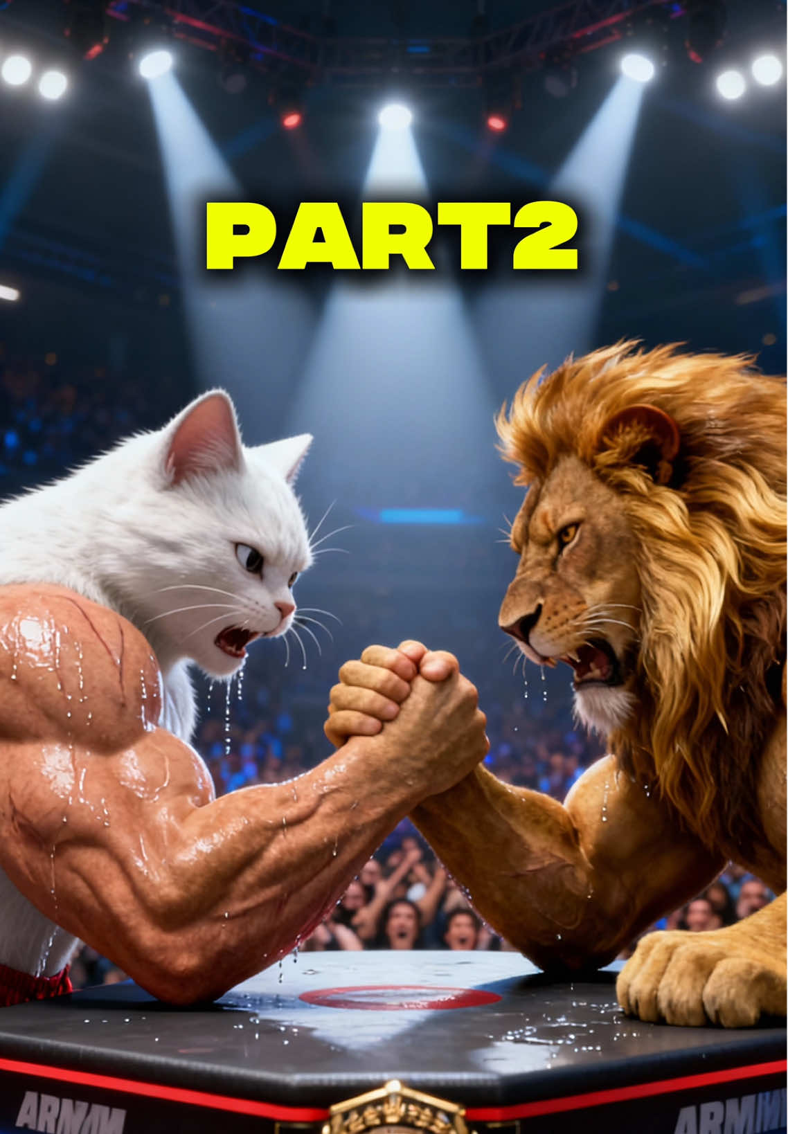 The arm wrestling champion, part2 #aicatstory #aicat #catai #orangecats #kitten 