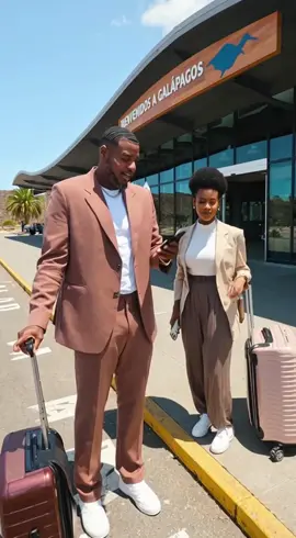 At the airport in Galapagos, Ecuador 🇪🇨, with my assistant, waiting for the Uber.