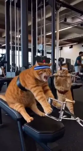 Even cats go to exercise, so what's your excuse?#😂 #FunnyCatVideo #CatChase #CatShoplifter 