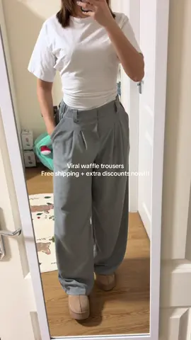 Viral waffle trousers Free shipping + extra discounts now!!! #tiktokmademebuyit #winteroutfit #halara #activeinhalara 
