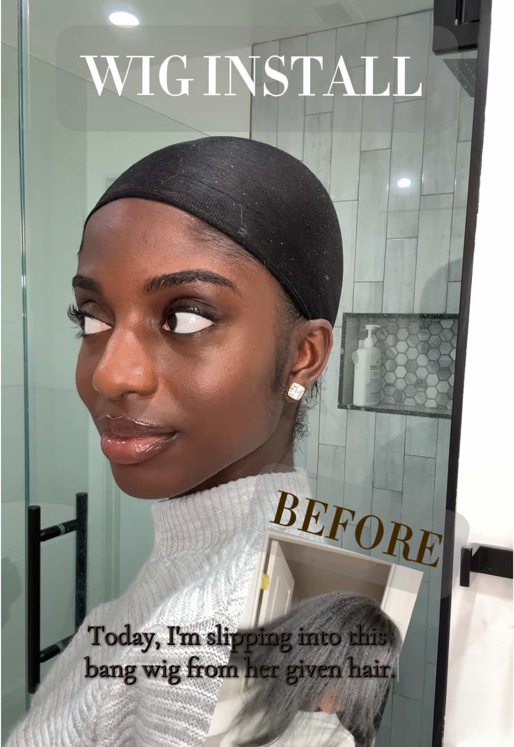 would you try a bang look? 🙈🤍 if so, use my discount code: tkredis to save :)  the link to this wig can be found in my bio @hergivenhair @hergivenhair.shop #fyp #foryou #hergivenhair #shakengowig #gluelesswig 