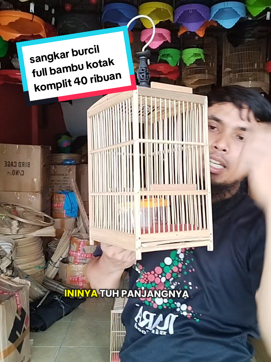 sangkar kandang kotak full bambu murah sangkar burcil#burung #kicaumania #shoptokopedia 