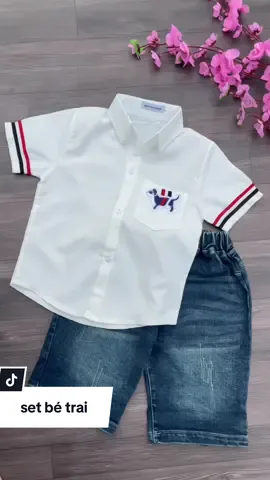 Set sơ mi quần Jean bé trai #thoitrangtreem #xuhuong #setbetrai #setaosomiquanjean 