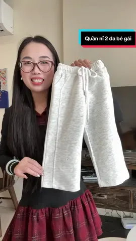 Quần nỉ 2 da bé gái dáng xuông mặc đi chơi đi học!!!#medauxue #quanbegai #quanchobegai 