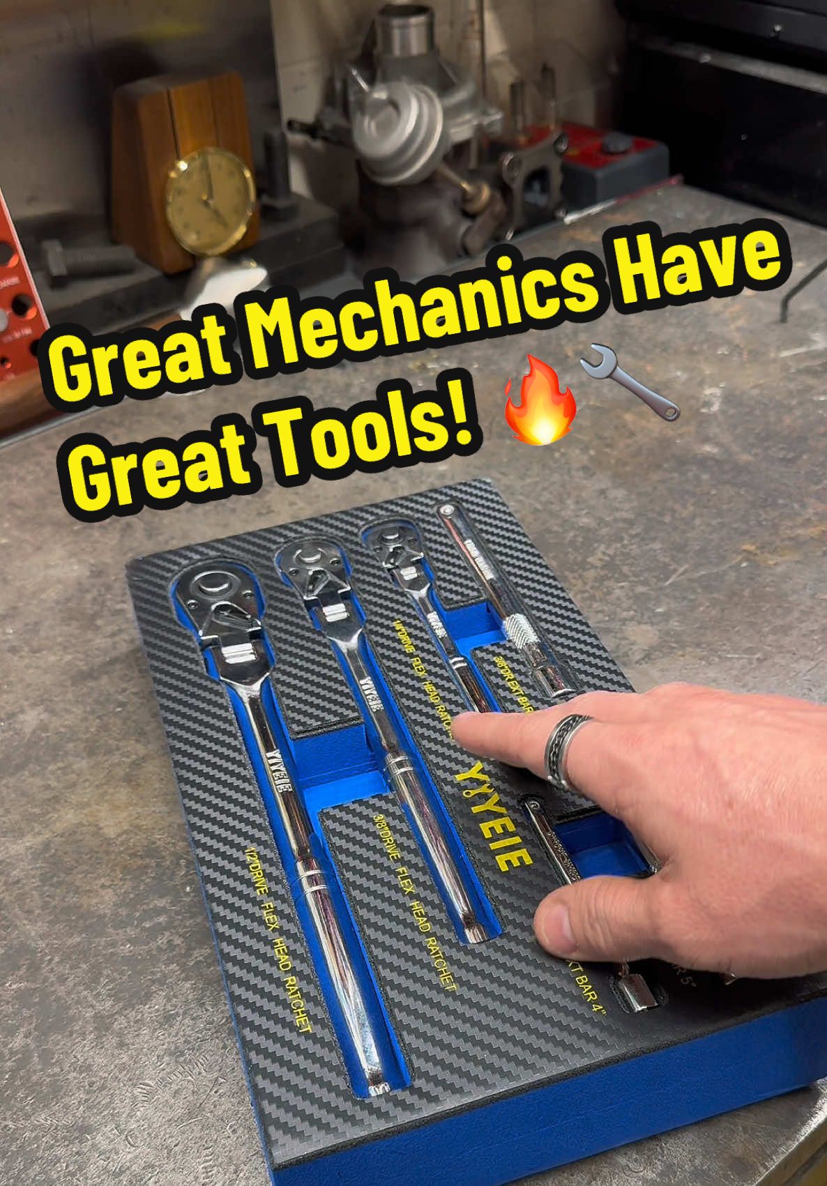 Becoming a better mechanic is literally just stacking small upgrades. This flex-head ratchet set covers 1/4, 3/8 and 1/2 drive with 72-tooth flex heads so you can actually reach everything. @YIYEIE #ratchet #wrench #mechanic #tiktokshopholidayhaul #tiktokshopcreatorpicks 