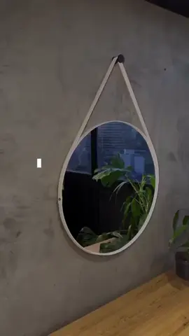 Espelho Redondo Adnet Com Alça Couro Suporte  Pendurador Sala -Quarto - Banheiro  #espelho #espelhoredondo #espelhocomalca 