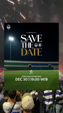 Perdana! PSIM Jogja akan tampil dalam laga malam di Stadion Sultan Agung, Bantul! Bersiaplah untuk akhir tahun yang lebih riuh dalam laga seru kontra PSBS Biak, 30 Desember 2025. Jangan sampai terlewat. Nyalakan semangat, jadikan #psimjogjakarta #ssa #virall #mataramislove #viralvideo 