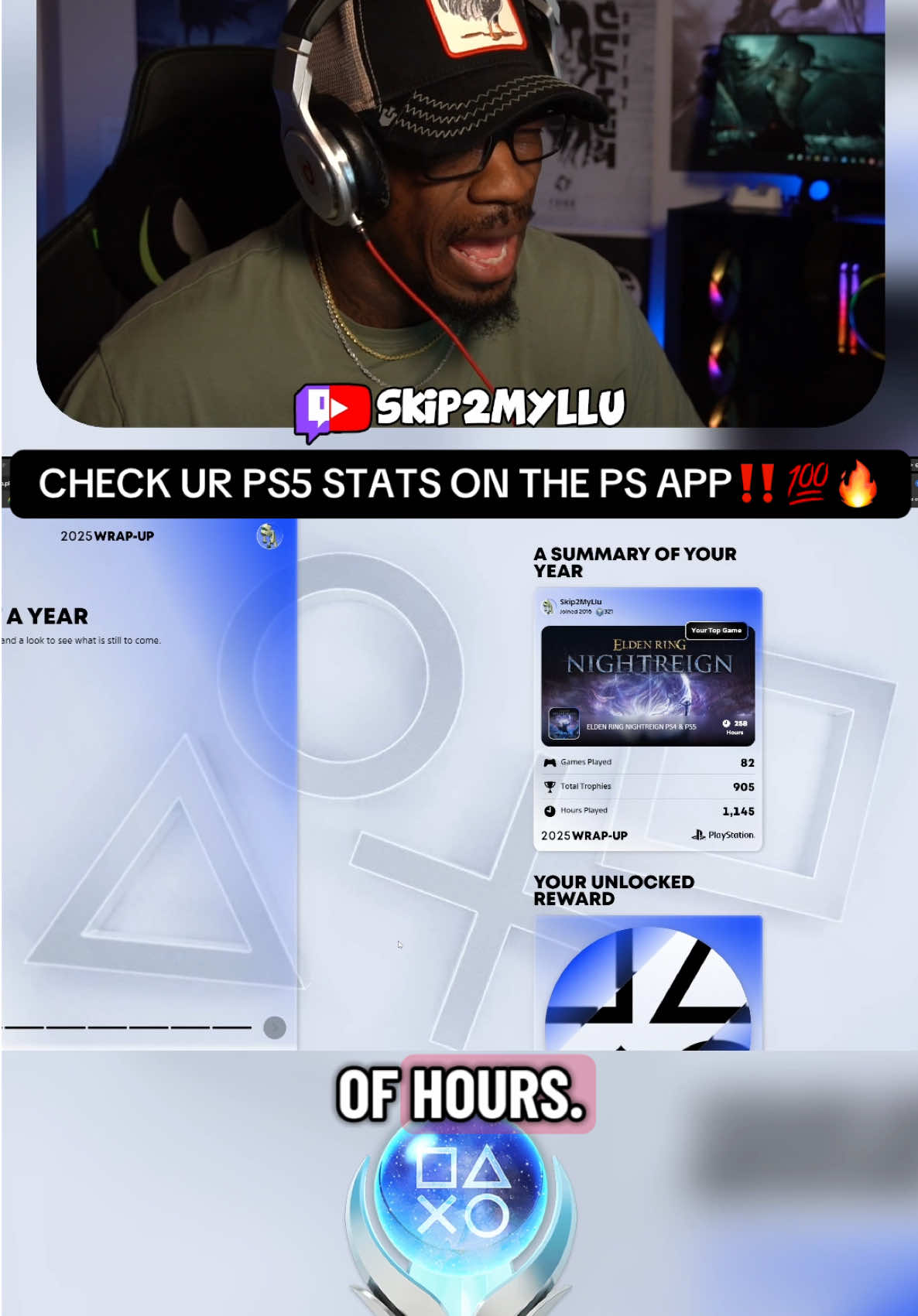 CHECK UR PS5 STATS ON THE PS APP WRAP UP PLAYSTATION 💯‼️🔥 #playstationwrapup #ps5 #playstation5 #skip2myllu #thegameawards 