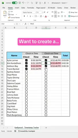 How to create a Timestamp Tracker in Excel! #scribe #excel #spreadsheet 