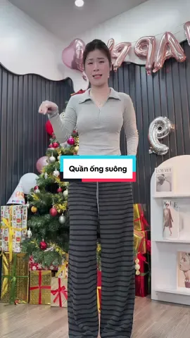 Quần ống suông mặc che khuyết điểm cho mấy bàaa#tranguytin #hienhoafamily 