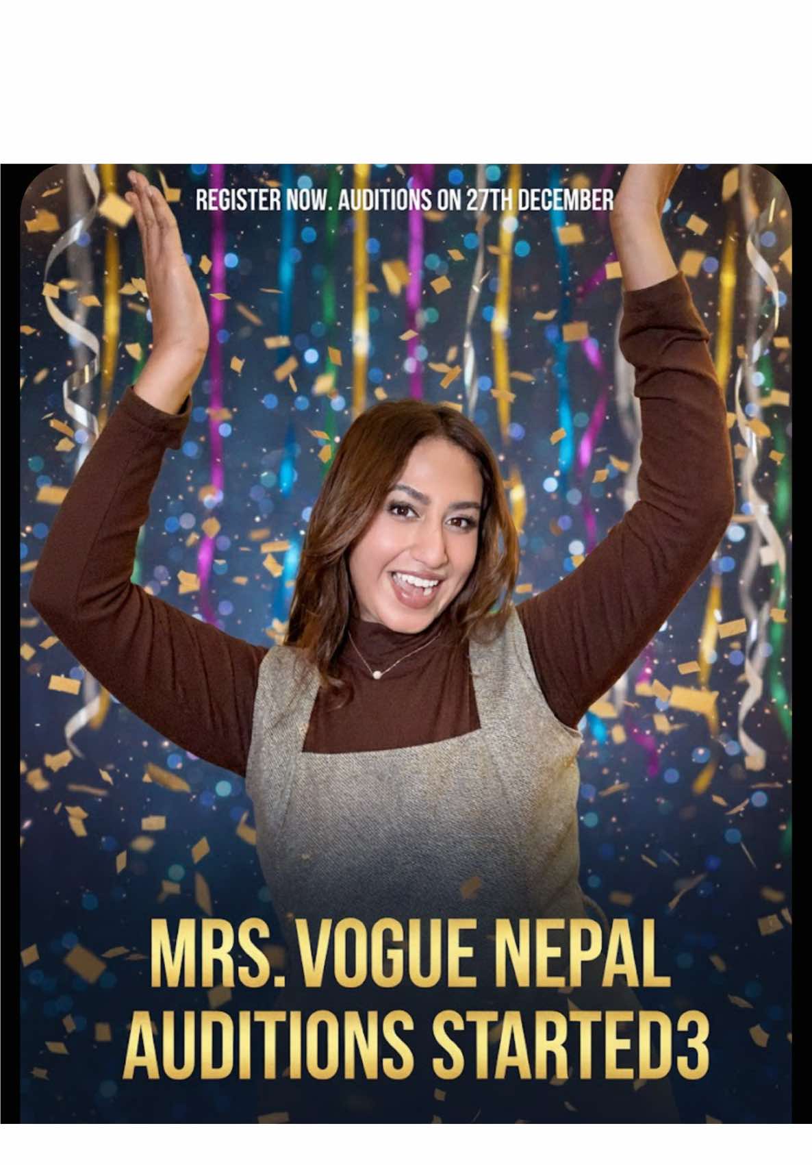 @Mrs Vogue Nepal Register now ! ❤️ Shagoon Jewelers bring youMrs. Vogue Nepal Season 3 Event by House of Fashion Nepal #fypシ #aayuzeh #alizehjamali #viral #xyzbca 